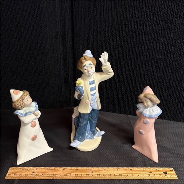 LOT OF 3 PORCELAIN CLOWNS