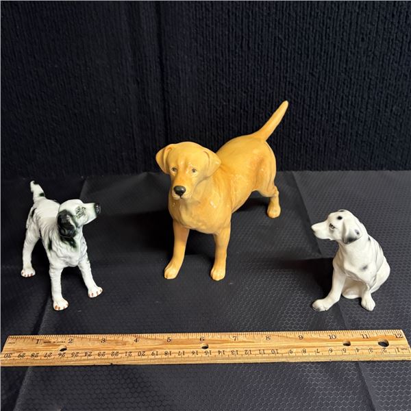 LOT OF 3 PORCELAIN DOGS