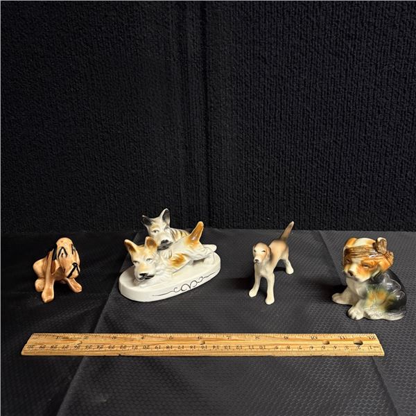 LOT OF 4 DOG FIGURES