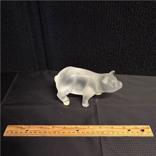 LALIQUE - FROSTED GLASS PIG