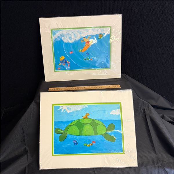 LOT OF 2 HAND DRAWN POSTERS