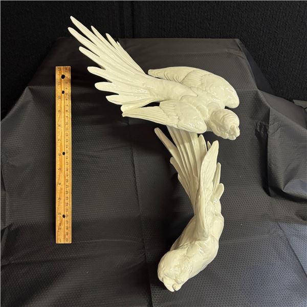 LARGE PORCELAIN PARROTS