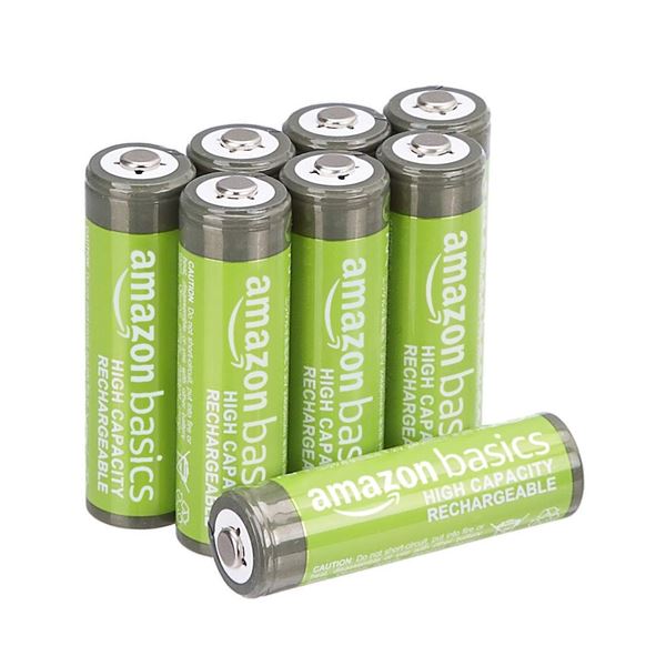 NEW AMAZON BASICS 8 RECHARGEABLE BATTERIES AA