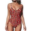 Image 1 : NEW CUPSHE WOMENS V NECK LEOPARD PRINT SWIMSUIT