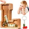 Image 1 : NEW SUMIDATE WOODEN LETTER PIGGY BANK L