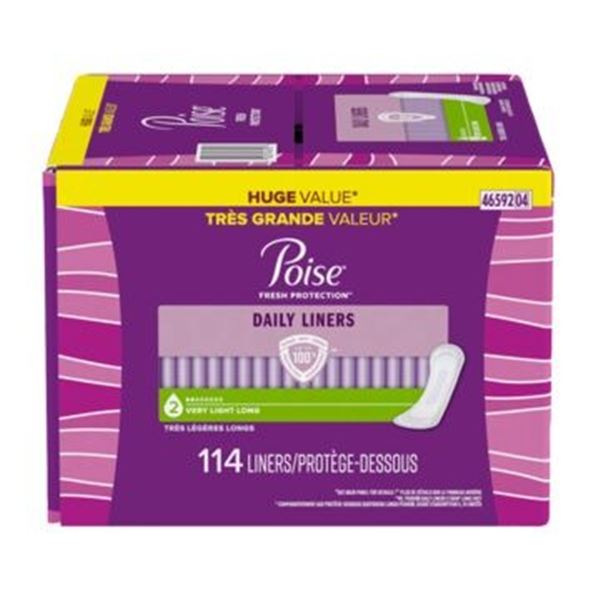 NEW 114 LINERS POISE DAILY LINERS 2VERY LIGHT LONG