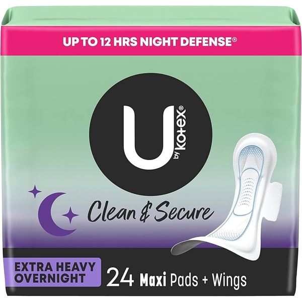 NEW 24 MAXI PADS KOTEX CLEAN & SECURE