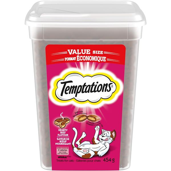 NEW WHISKAS TEMPTATIONS CAT TREATS HEARTY BEEF
