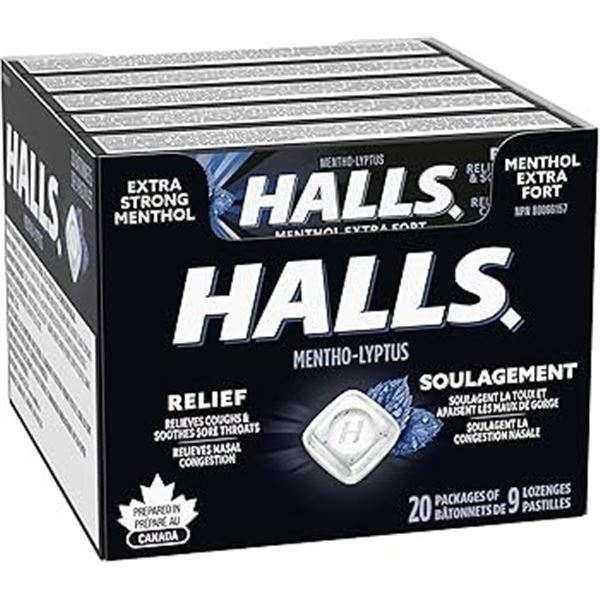 NEW 20 X 9 HALLS MENTHO-LYPTUS