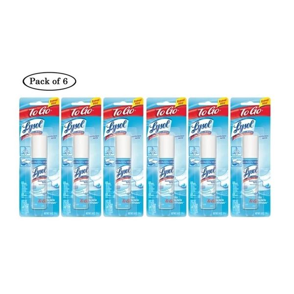 6 NEW PACKS OF LYSOL TO GO DISINFECTANT SPRAY
