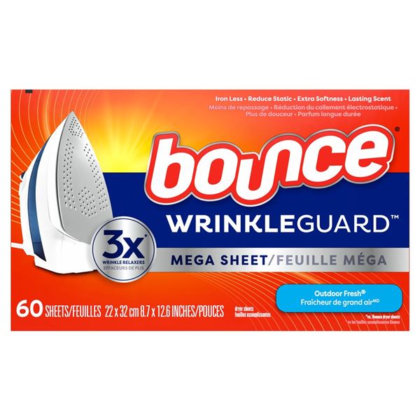 NEW WITH BOX 60 SHEETS BOUNCE FRESH SCENT