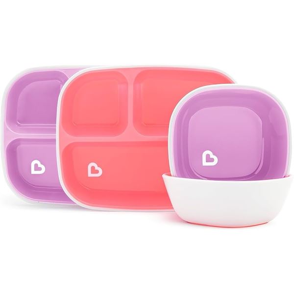 NEW 2 PLATES WITH NON-SLIP BASE SPLASH MUNCHKIN