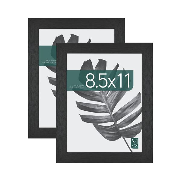 NEW 2 PACK 8.5 X 11 FRAME BLACK WOODGRAIN