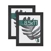 Image 1 : NEW 2 PACK 8.5 X 11 FRAME BLACK WOODGRAIN