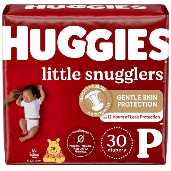 NEW 30 DIAPERS HUGGIES LITTLE SNUGGLERS