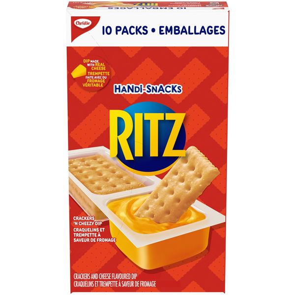 NEW 4 X 270G RITZ HANDI-SNACKS CHEESE & DIP
