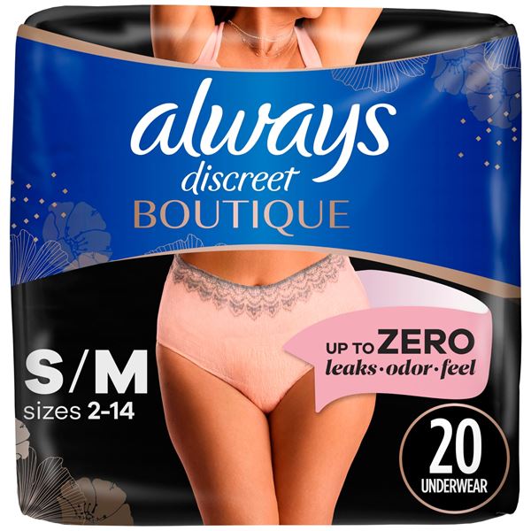 NEW 20 UNDERWEAR ALWAYS DISCREET SMALL