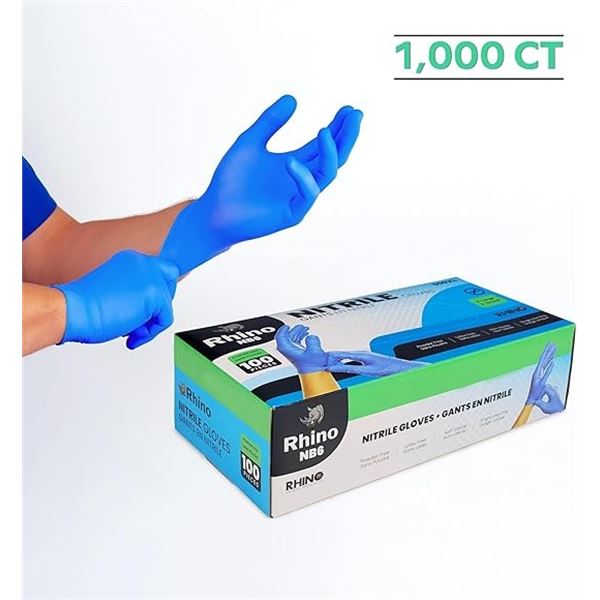 NEW 100 PIECES NITRILE GLOVES LARGE RHINO