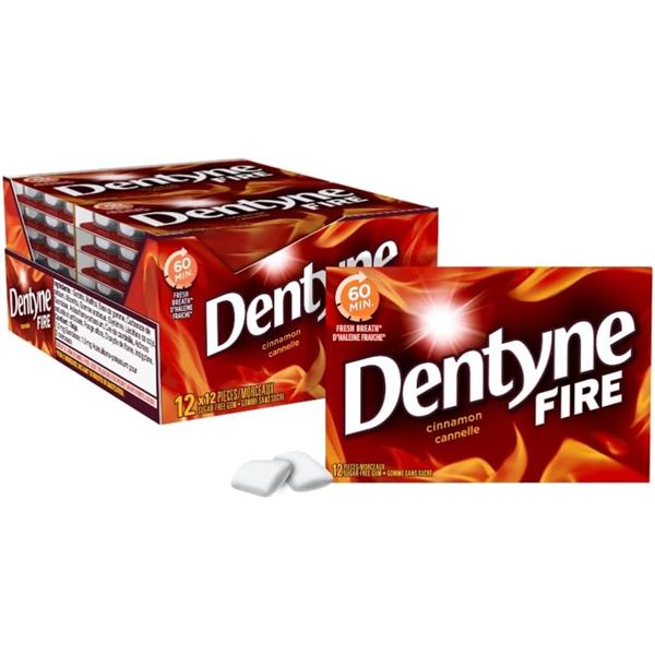 NEW 12 PACKS OF DENTYNE FIRE CINNAMON FLAVOR GUM