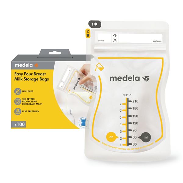 NEW 100 MEDELA EASY POUR BREAST MILK STORAGE BAGS