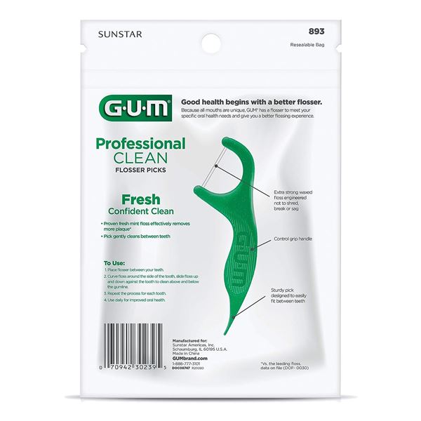 NEW 90 PIECES GUM PROFESSIONAL CLEAN FLOSSER PACK