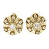 14k Yellow Gold 0.50 ctw Round Brilliant Diamond Polished Flower Stud Earrings