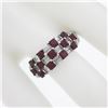 Image 3 : 18K White Gold 2.65 ctw Square Ruby & Baguette Diamond Checkerboard Cocktail Rin