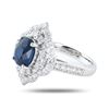 Image 3 : 3.20 ctw UNHEATED Blue Sapphire and 1.15 ctw Diamond Platinum Ring (GIA CERTIFIE