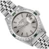 Rolex Ladies Stainless Steel Silver Index Dial Diamond And Emerald Date Watch