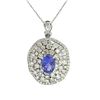 2.35 ctw Tanzanite and 3.87 ctw Diamond Ring - 14KT White Gold