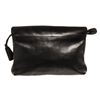 Chanel Vintage Black Lambskin Medium Logo Zip Clutch