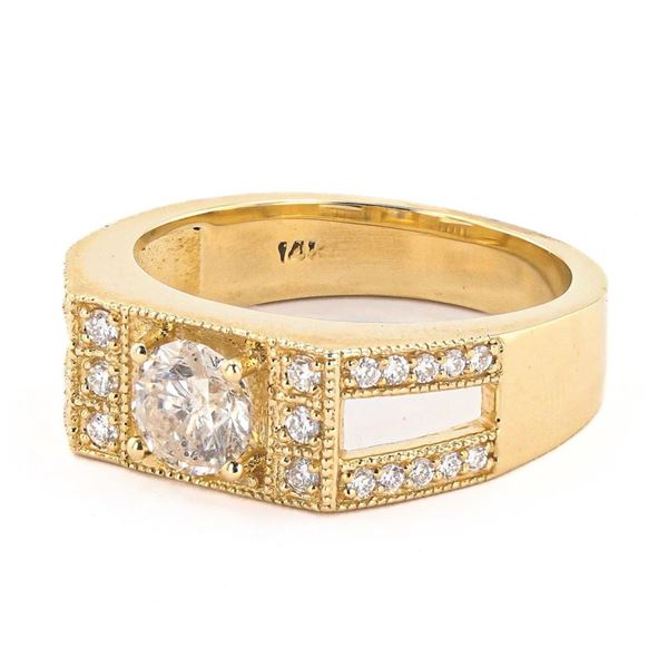 1.01 ctw I COLOR I1 CLARITY CENTER Diamond 14K Yellow Gold Ring (1.37 ctw Diamon