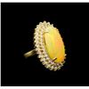 14.56 ctw Opal and Diamond Ring - 14KT Yellow Gold
