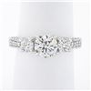 14k White Gold 1.70 ctw GIA Round Brilliant Diamond Three Stone Engagement Ring
