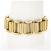 Vintage Retro 14K Yellow Gold 7.25" 20mm Wide Fluted & Grooved Link Bracelet