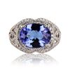 4.26 ctw Tanzanite and 0.93 ctw Diamond 14K White Gold Ring
