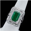Image 3 : 5.37 ctw Emerald and 1.52 ctw Diamond Platinum Ring (GIA CERTIFIED)