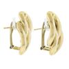 Image 4 : Estate Solid 18K Yellow Gold Polished Interlocking Curb Stud Post Omega Earrings