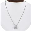 Italian 14k White Gold 1.0 ctw Pave Diamond Heart Slide Pendant w/ 16" Wheat Cha