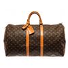 Louis Vuitton Brown Monogram Canvas Keepall 55 Travel Bag
