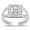 Image 1 : 0.71 ctw VS2 CLARITY E COLOR CENTER Diamond Platinum Ring (1.00 ctw Diamonds) GI