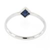 Image 6 : NEW Petite 14k White Gold 0.25 ctw Square Step Cut Bezel Sapphire Solitaire Ring