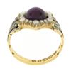 Image 7 : Vintage 18k Gold 3.5 ctw Cabochon Star Ruby & Pearl Halo w/ Black Enamel Band Ri