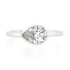 Image 5 : NEW Platinum GIA 1.06 ctw Pear Sideways Bezel Diamond Solitaire Engagement Ring