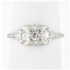 Image 1 : Antique Art Deco 14k White Gold Old European Cut Diamond Solitaire Promise Ring