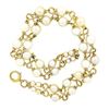 Image 2 : Vintage 14K Gold 6.75" Dual Row Graduating Pearl Figure 8 Infinity Link Bracelet