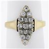 Image 1 : Antique Victorian Gold 1.6 ctw Old Mine Cut Diamond Navette Marquise Cocktail Ri