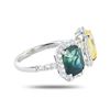 Image 3 : 4.57 ctw Blue-Green and Yellow Sapphire and 0.59 ctw Diamond Platinum Ring (GIA
