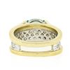 Image 7 : Vintage 18k TT Gold GIA FINE Round Brilliant Zircon Solitaire Pave Diamond Ring