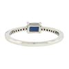 Image 6 : NEW 14K White Gold 0.62 ctw Rectangular Step Cut Sapphire Solitaire & Diamond Ri